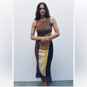 New Zara Colorblock Knit Dress